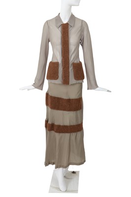 Lot 141 - A Comme des Garçons grey and brown ensemble, ‘Synergy’ collection, Autumn-Winter 1993-94