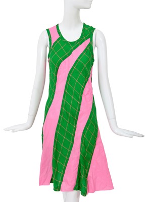 Lot 212 - A Junya Watanabe/Comme des Garçons pink and green dress, Spring-Summer 1996