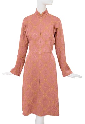 Lot 222 - A Junya Watanabe/Comme des Garçons pink brocaded rayon coat, Autumn-Winter 1997-98