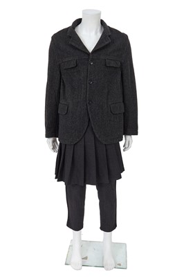 Lot 247 - A pair of Comme des Garçons men's grey wool kilt-trousers, Autumn-Winter 1998-99