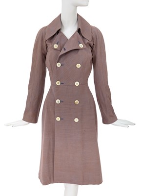 Lot 224 - A Junya Watanabe/Comme des Garçons speckled blue and orange wool frock coat, Autumn-Winter 1997-98