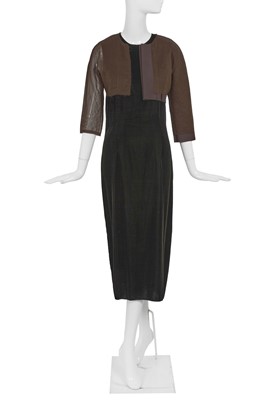 Lot 166 - A Comme des Garçons brown dress and jacket, ‘New Essential’ collection, Spring-Summer 1999