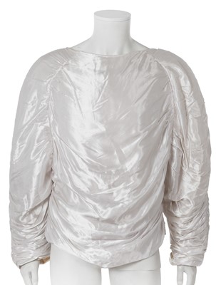 Lot 547 - A rare Antony Price ruched white satin top, Autumn-Winter 1984-85