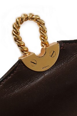 Lot 27 - An Hermès chocolate brown crocodile handbag,...