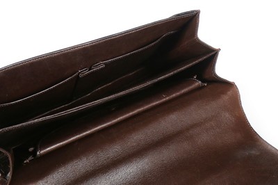 Lot 27 - An Hermès chocolate brown crocodile handbag,...