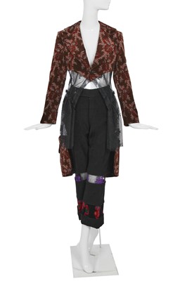 Lot 180 - A Comme des Garçons velvet, tulle and wool ensemble, ‘Beyond Taboo’ collection, Autumn-Winter 2001-02