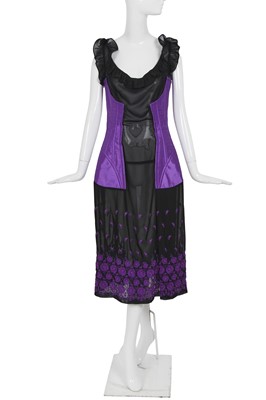 Lot 181 - A Comme des Garçons embroidered black crêpe georgette dress, ‘Beyond Taboo’ collection, Autumn-Winter 2001-02