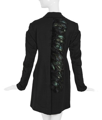 Lot 191 - A Comme des Garçons feather-embellished black coat, ‘Dark Romance, Witch’ collection, Autumn-Winter 2004-05
