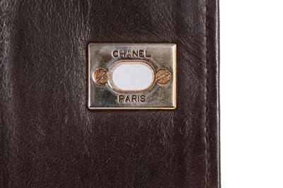 Lot 4 - A Chanel brown alligator bag, 1980s, alligator...
