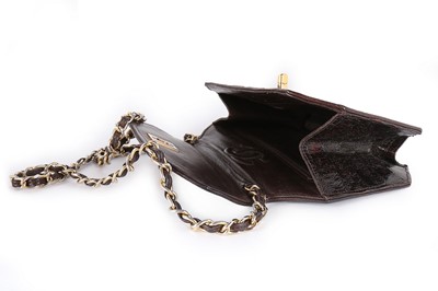 Lot 4 - A Chanel brown alligator bag, 1980s, alligator...