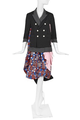 Lot 199 - A Comme des Garçons pinstriped wool and African hairstyle print suit, ‘Cacophony’ collection, Spring-Summer 2008
