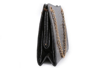 Lot 30 - A Cartier black crocodile handbag with 9ct...