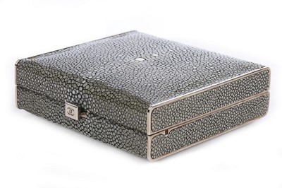 Lot 33 - A Chanel shagreen box-clutch, modern, with...