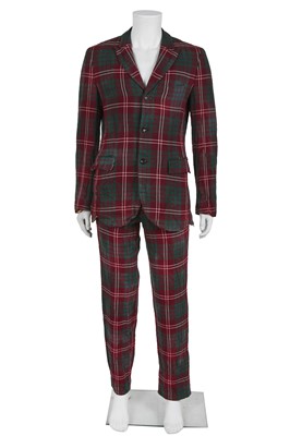 Lot 258 - A Comme des Garçons men's burgundy and green tartan wool suit, Autumn-Winter 2008-09