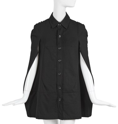 Lot 216 - A Junya Watanabe/Comme des Garçons black cotton cloak, Autumn-Winter 1996-97