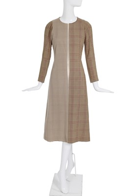 Lot 225 - A Junya Watanabe/Comme des Garçons brown Prince of Wales check wool and mesh dress, Autumn-Winter 1997-98