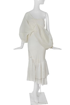 Lot 104 - A Comme des Garçons white dress/skirt and jacket, ‘Bias Cutting’ collection, Spring-Summer 1986