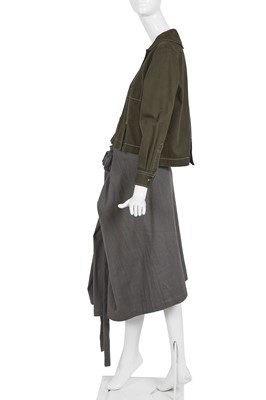 Lot 19 - A Comme des Garçons green and grey cotton ensemble, circa 1980