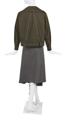Lot 19 - A Comme des Garçons green and grey cotton ensemble, circa 1980