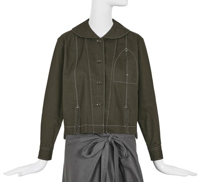 Lot 19 - A Comme des Garçons green and grey cotton ensemble, circa 1980