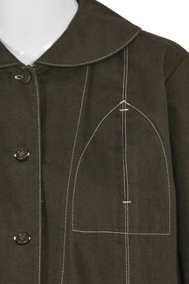 Lot 19 - A Comme des Garçons green and grey cotton ensemble, circa 1980
