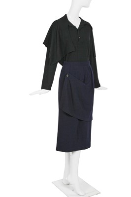 Lot 117 - A Comme des Garçons blue wool skirt, ‘Bonding’ collection, Autumn-Winter 1986-87