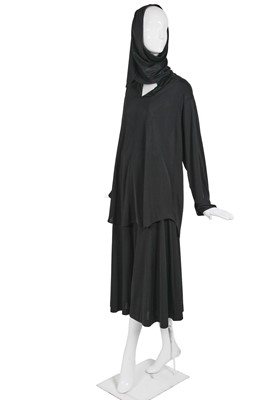 Lot 112 - A Comme des Garçons black polyester ensemble, circa 1986