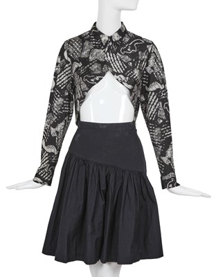 Lot 111 - A Comme des Garçons printed polyester bolero, ‘Bias Cutting’ collection, Spring-Summer 1986