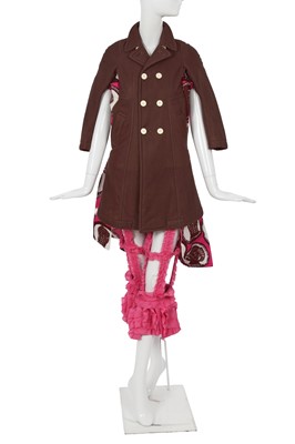 Lot 198 - A Comme des Garçons brown and pink ensemble, ‘Cacophony’ collection, Spring-Summer 2008