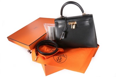 Lot 7 - An Hermès black calf leather miniature Kelly...