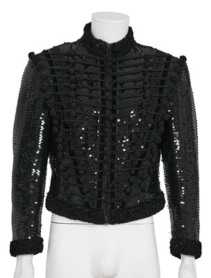 Lot 501 - A fine and rare Jean Paul Gaultier men's military-inspired sequined jacket, ‘Les Pieds nickelés’ collection, Autumn-Winter 1990-91