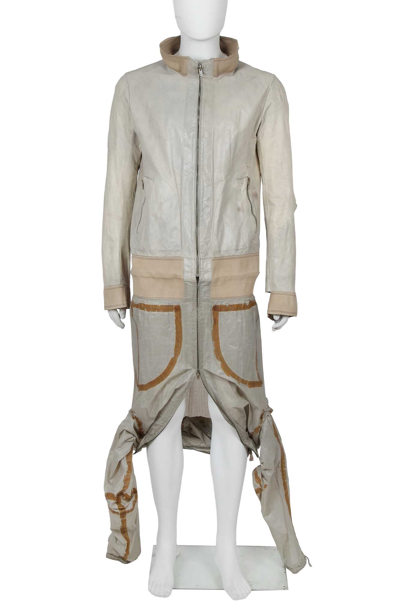 Lot 352 - A Carol Christian Poell men's garment-tanned light grey kangaroo leather jacket, '00 Off Scene' collection, Spring-Summer 2008