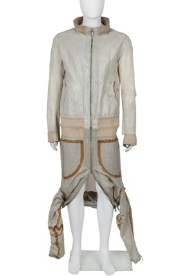 Lot 352 - A Carol Christian Poell men's garment-tanned light grey kangaroo leather jacket, '00 Off Scene' collection, Spring-Summer 2008