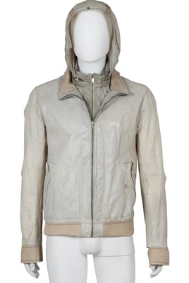 Lot 352 - A Carol Christian Poell men's garment-tanned light grey kangaroo leather jacket, '00 Off Scene' collection, Spring-Summer 2008