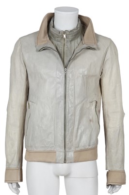 Lot 352 - A Carol Christian Poell men's garment-tanned light grey kangaroo leather jacket, '00 Off Scene' collection, Spring-Summer 2008
