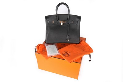 Lot 28 - An Hermès black clemence leather Birkin, 2003,...