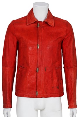 Lot 365 - A Carol Christian Poell men's garment-dyed red kangaroo leather jacket, 'Self-Same' collection, 2009