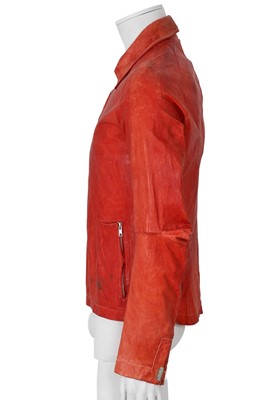 Lot 365 - A Carol Christian Poell men's garment-dyed red kangaroo leather jacket, 'Self-Same' collection, 2009