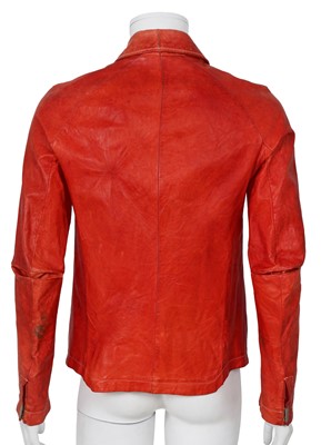 Lot 365 - A Carol Christian Poell men's garment-dyed red kangaroo leather jacket, 'Self-Same' collection, 2009
