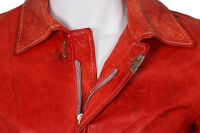 Lot 365 - A Carol Christian Poell men's garment-dyed red kangaroo leather jacket, 'Self-Same' collection, 2009