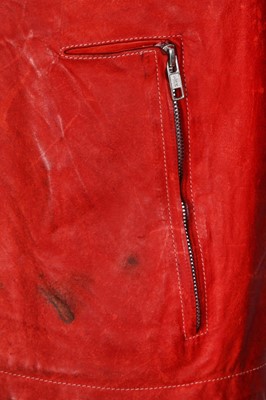 Lot 365 - A Carol Christian Poell men's garment-dyed red kangaroo leather jacket, 'Self-Same' collection, 2009