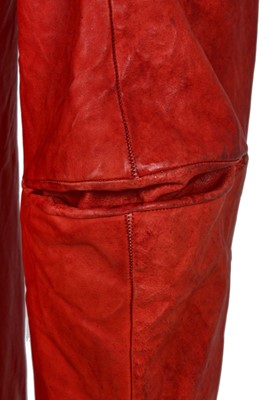 Lot 365 - A Carol Christian Poell men's garment-dyed red kangaroo leather jacket, 'Self-Same' collection, 2009