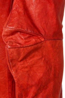 Lot 365 - A Carol Christian Poell men's garment-dyed red kangaroo leather jacket, 'Self-Same' collection, 2009