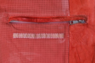 Lot 365 - A Carol Christian Poell men's garment-dyed red kangaroo leather jacket, 'Self-Same' collection, 2009