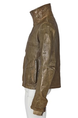 Lot 364 - A Carol Christian Poell men's garment-tanned taupe leather jacket, probably 'Self-Same' collection, 2009