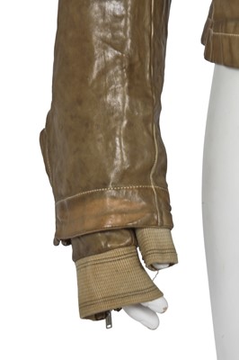 Lot 364 - A Carol Christian Poell men's garment-tanned taupe leather jacket, probably 'Self-Same' collection, 2009