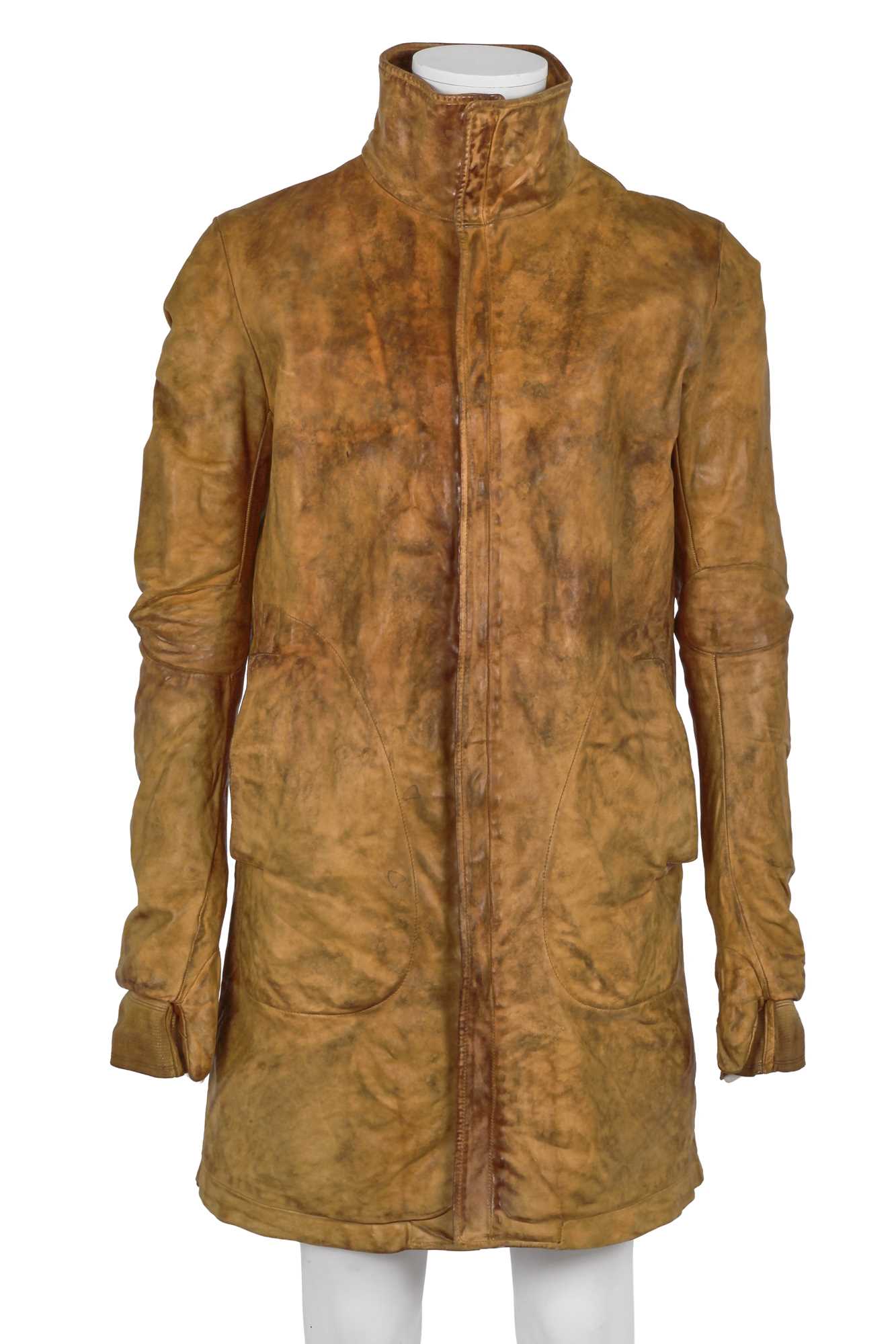 Lot 346 - A Carol Christian Poell men's tan leather coat, 'Disjointed' collection, Autumn-Winter 2007-08
