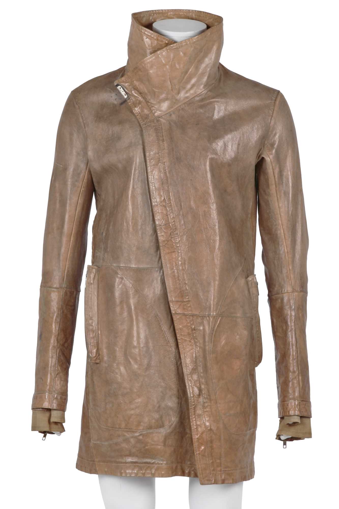 Lot 361 - A Carol Christian Poell men's buff leather coat, probably 'Self-Same' collection, 2009