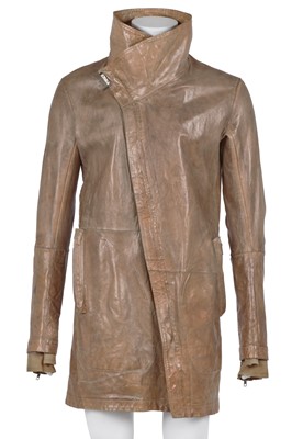Lot 361 - A Carol Christian Poell men's buff leather coat, probably 'Self-Same' collection, 2009