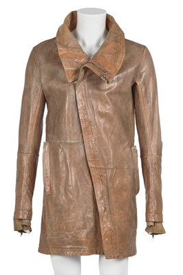 Lot 361 - A Carol Christian Poell men's buff leather coat, probably 'Self-Same' collection, 2009